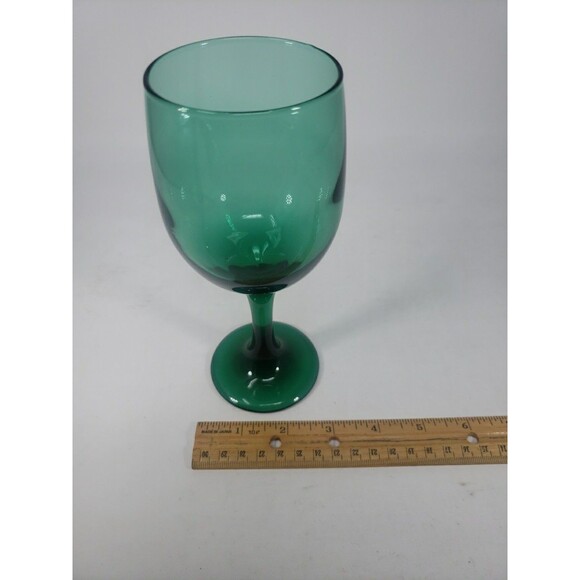 Libbey Dark Green Wine Glass Vintage Replacement 7" Stemmed - Picture 7 of 8